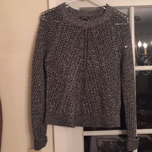 Lucky Brand Sparkily Knit Crochet Sweater
